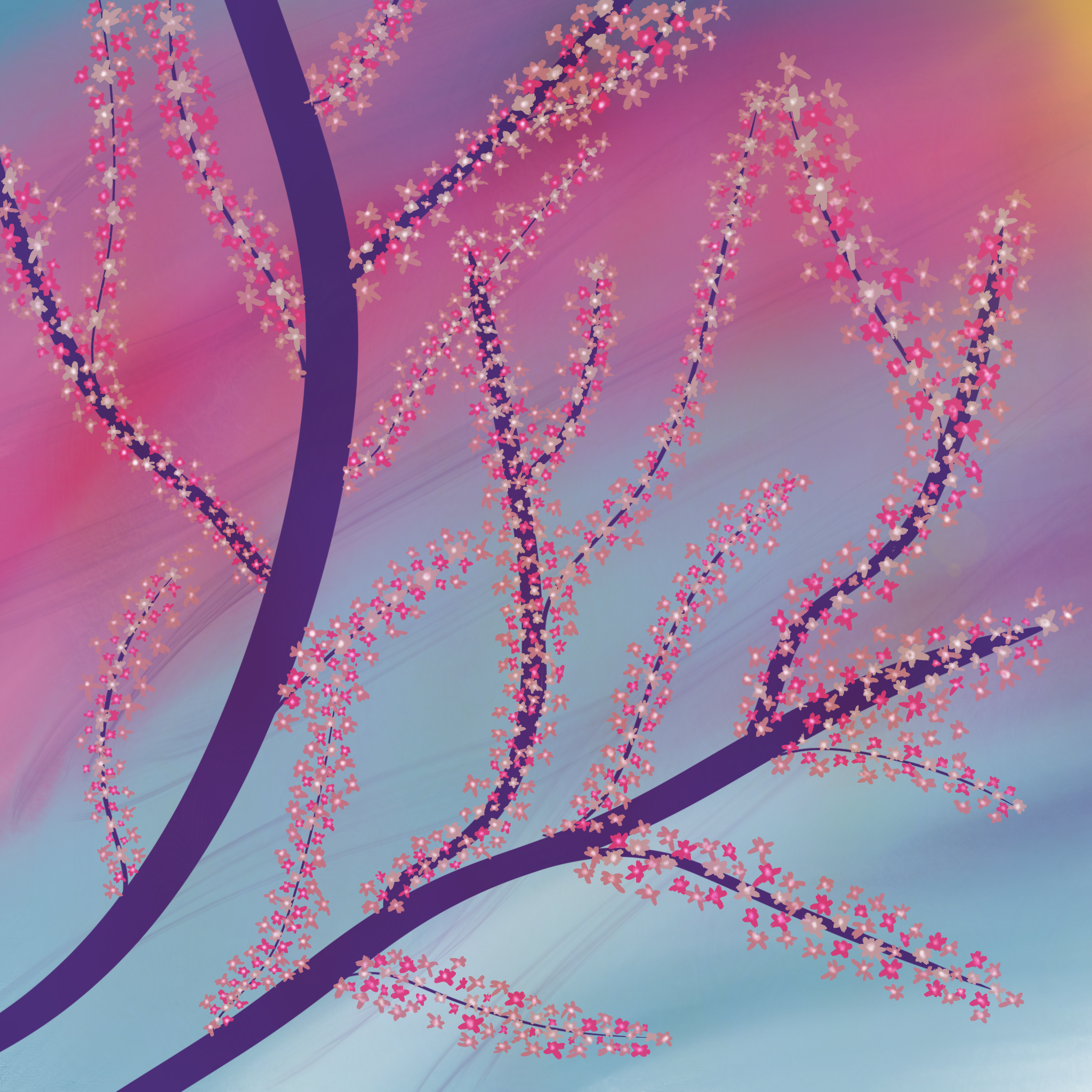 Illustration/Animation – Moineau et Cerisiers